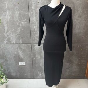 A.L.C. Black Long Sleeve Dress with Unique Cutout
